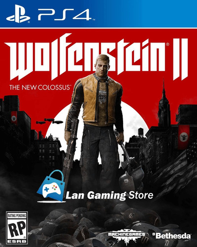Wolfenstein 2 Ps4 The New Colossus Play 4 Con Poster