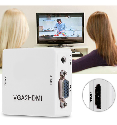 Convertidor Mini Vga A Hdmi, 1080p, Vga2/hdmi, Adaptador Par