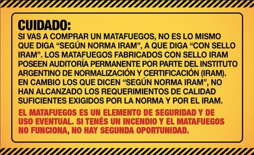 Imagen 6 de 8 de Matafuego Polvo Abc 2,5 Kg Iram Tarjeta Y Soporte 2.5kg