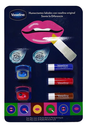 Humectantes Labiales Con Vaselina 3 Sticks Lip Y 2 Mini Jar