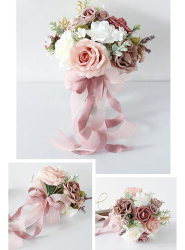 Boda Bouquet Bouquet Lanzando Flores De Rosa De Rosa Oscuro