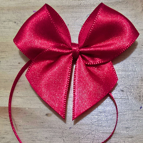50 Laço De Cetim Nº5 6x6cm Com Fita Para Amarra Vemelho 5