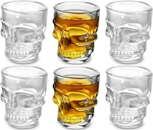 Vaso Para Whisky Ron Calavera 290 Ml X 6 Unidades Licor 15oz