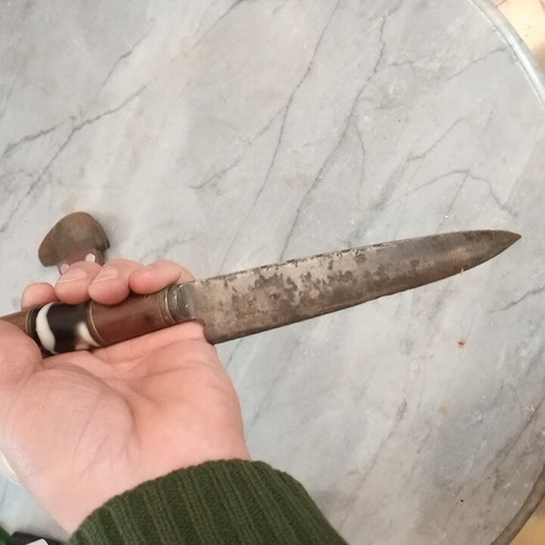 Cuchillo Antiguo Facon Puñal Acero Al Carbono Schmieden Tand (Usado)