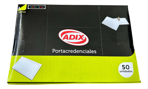 Porta Credencial Con Alfiler Caja 50 Unidades Adix