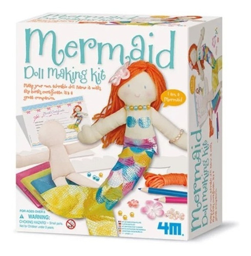 Kit Para Fabricar Muñeca De Tela Sirena Manualidad 4m