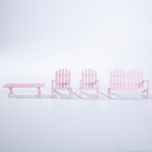 Mini 1/12 Escala Muebles De Casa De Asiento Doble Rosa