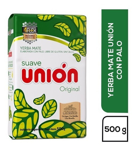 Yerba Mate Union Suave Original 4flex 500 Grs