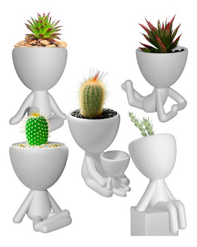 Macetas Suculentas Cactus Hombrecitos Impresas 3d Set X 20