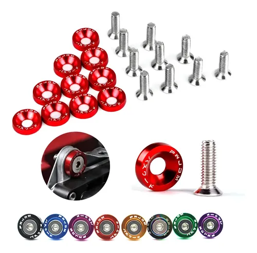 Kit 10 Parafuso Arruela Anodizadas M6x20mm Jdm Tuning Carro