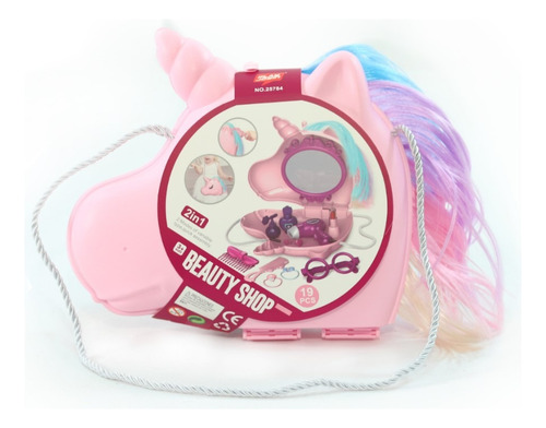 Set Belleza Princesas Unicornio Magico + Espejo + Labial