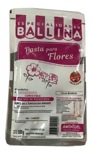 Pasta De Flores Ballina 500 Grs Cotillon Sergio Once