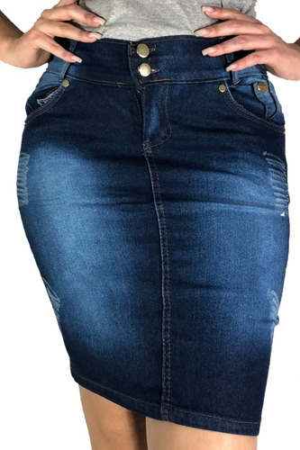 Kit 10 Saia Jeans Evangelica Midi Com Lycra Atacado Variadas