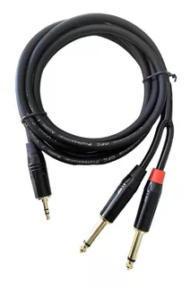 Cable De Audio De Plug Trs 3.5mm A Dual Plug 6.5mm 2m