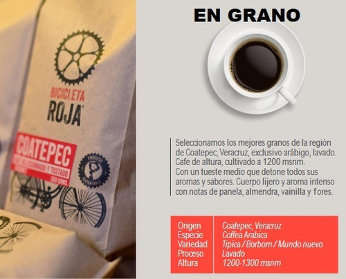 Café Gourmet Bicicleta Roja. 2 Kg. Coatepec