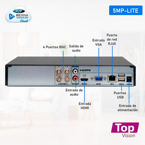Dvr Pentahibrido 5mp-lite 4 Bnc + 2ch Ip P2p Xvr-504a