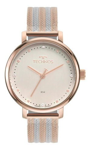 Relógio Feminino Technos Bicolor 2035msv/1t Analógico Rose