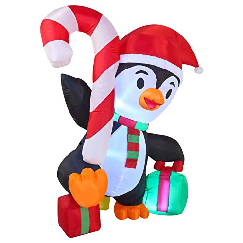 Pingüino Inflable Divertido De 6 Pies Navidad, Decorac...