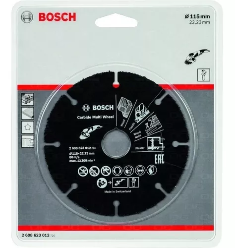 Disco Amoladora Para Corte Madera Y Plástico Bosch 115 Mm