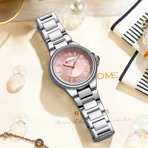 Reloj Para Mujer Curren 9091 Kree0101 Plateado