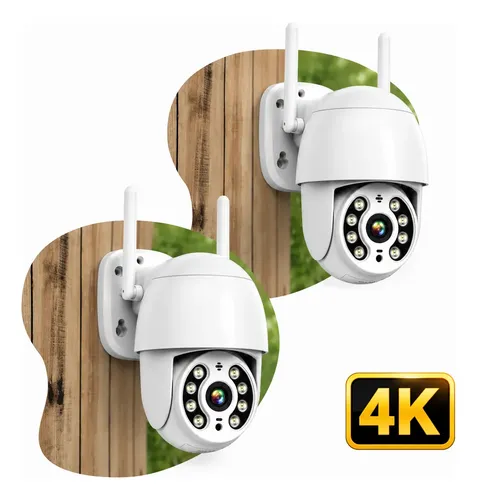 2 Câmera Segurança Ip Wifi Icsee Infravermelho Prova Dágua Branco