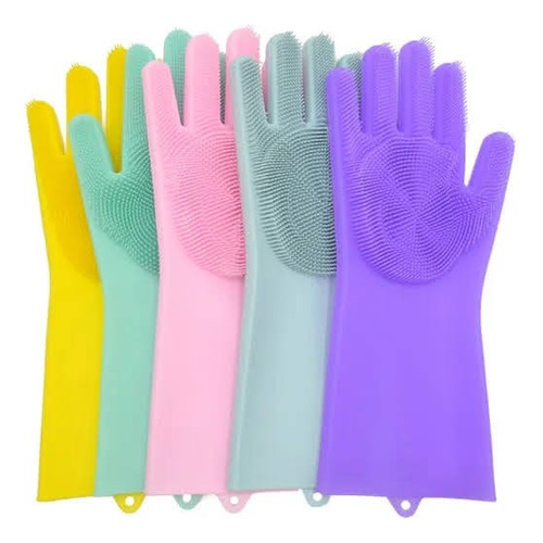 2 Guantes Magico De Silicona Lavaloza Multiuso Limpieza Loza Surtido