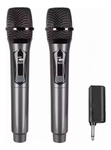 Microfone Profissional Sem Fio Multi Frequência Sem Ruídos Cor Preto Dk multi Dk-242