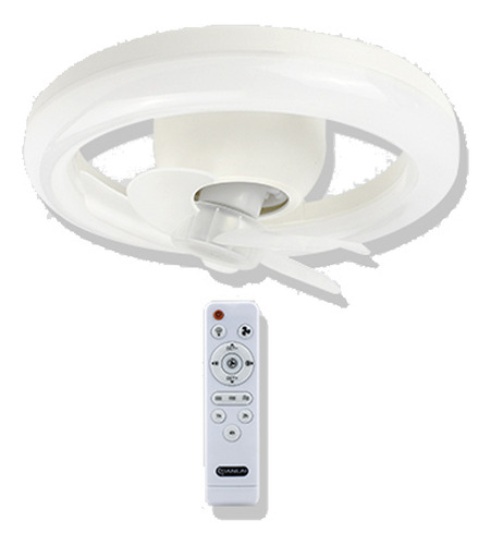 Pack De 4 Ventiladores De Techo 10 Pulgadas Lámpara Led 34 Watts 3 Velocidades Silencioso Con Control Remoto Base E27