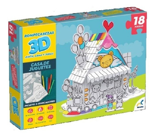 Rompecabezas 3d Para Colorear Casa De Juguetes