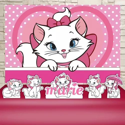 Linda imagem Gatinha Marie com contorno rosa png