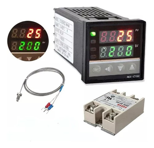 Termostato Controlador De Temperatura Pid Rex-c100 0-400°c