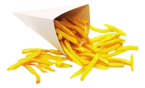50 Estuches De Papas Fritas Gigantes / Conos Para Papas Xl