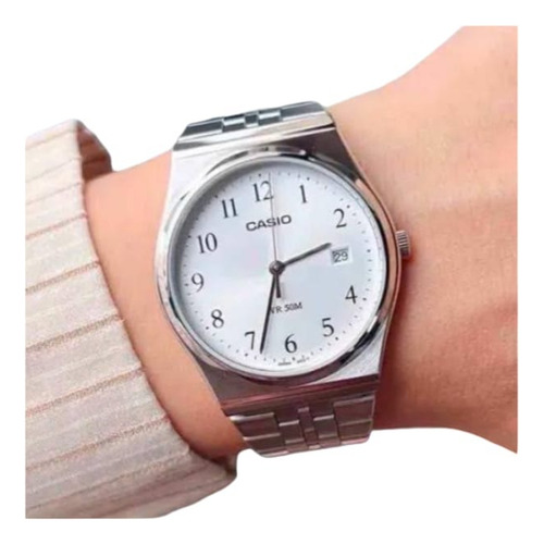 Reloj Casio Hombre Mtp-b145d-7bvdf/ Analógico Fecha/plateado