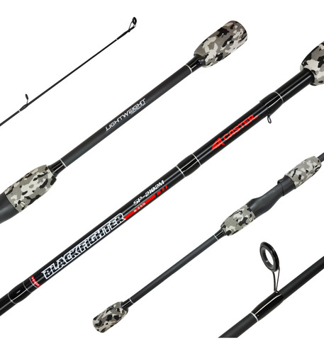 Imagen 1 de 4 de Caña Caster Black Fighter 2.10m Spinning 6-12 Lb 8-25g