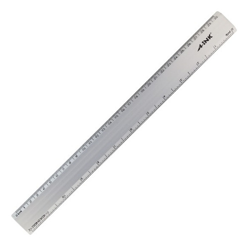 Regla Metalica Escolar A-ink 30 Cm Resistente Medicion Color Gris