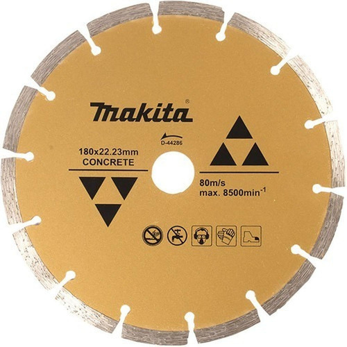 Disco Diamantado Segmentado Makita 180mm (7 ) Concreto Color Dorado Oscuro