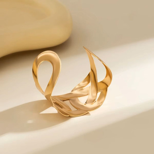 Pulsera Brazalete Mujer Ancho Ajustable Unitalla Fiesta Dorado 20 Cm 20 Cm
