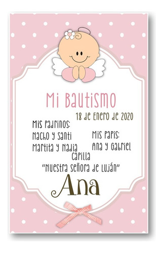 Kit Imprimible Bautismo Angelita Baby Mod.10 + Estampita