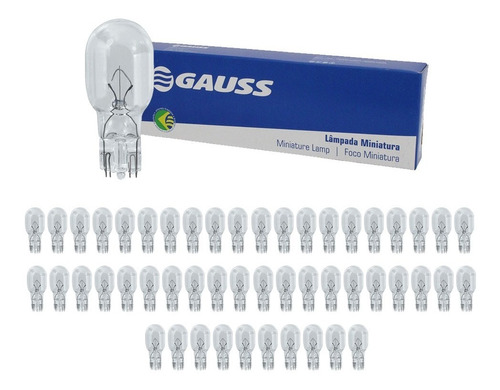 Kit 50 Lampadas 12v Super Pingao 16w Gauss Gl921