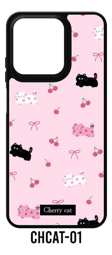 Funda Cherry Cat Gato Compatible Con Tecno Infinix Infinix Hot 40 / Hot 40 Pro