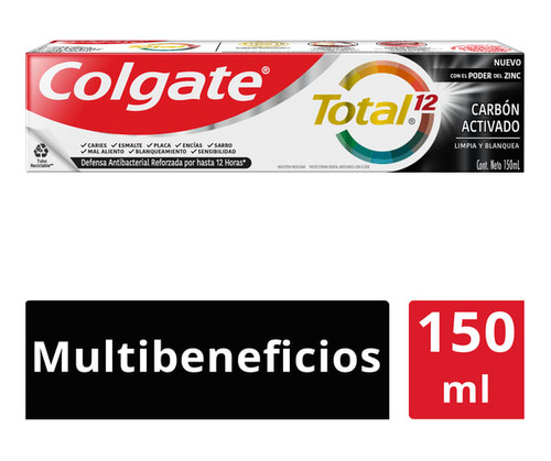 Pasta Dental Colgate Total 12 Carbon Activado 150 Ml