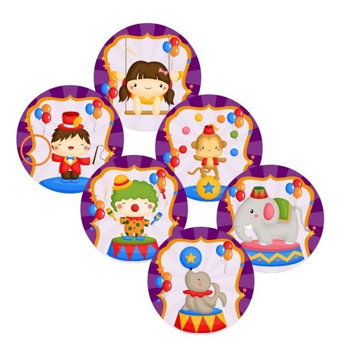 18 Obleas Comestibles 5 Cm Diámetro Circo