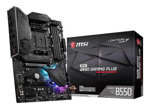 Tarjeta Madre Msi Mpg B550 Gaming Plus Usb 3.2 Ddr4 Negro Negro