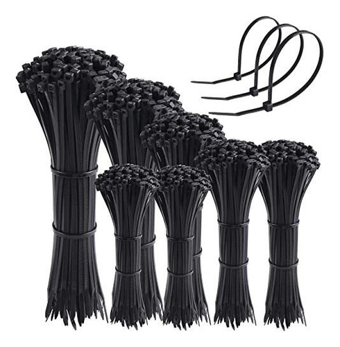 8  Cable De Plástico Zip Ties 100-pack (negro).