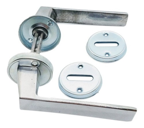 Manija Picaporte Aluminio Natural Biselada Bocallave Redondo