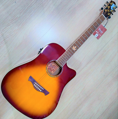 Imagem 1 de 10 de Violão Tagima Canada Vancouver Eq Cherry Burst Folk