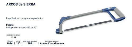 Arco Sierra Manual Bremen Tubular 300mm Con Hoja Cod. 7034