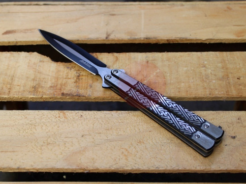 Cuchillo Navaja Tactica Tipo Mariposa Balisong Acero Cromado