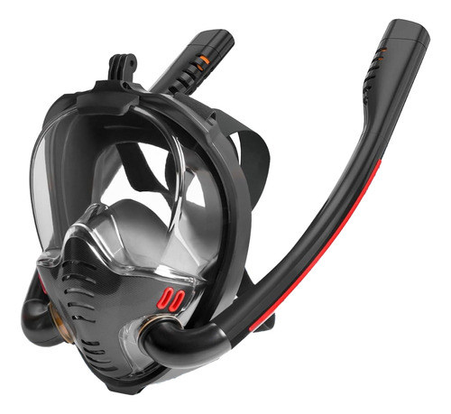 Máscara Snorkel Completa 180° Antifugas Para Niños Negro