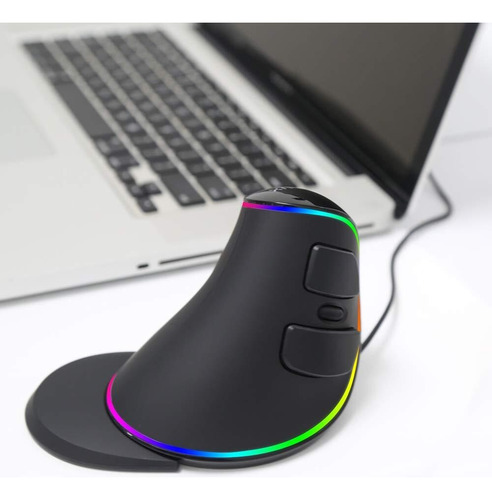 Mouse Ergonômico Rgb Fio Mouse Vertical Grande Com 6 Botões